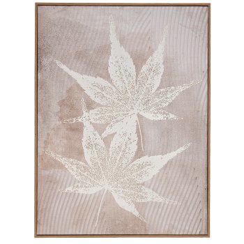 Wandbild LEAVES in Rahmen, Gips, 2fa.so., 45x60x2,5cm, mandel