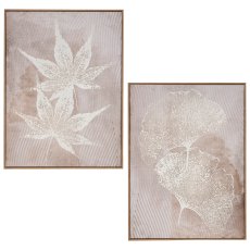 Wandbild LEAVES in Rahmen, Gips, 2fa.so., 45x60x2,5cm, mandel