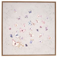 Canvas Wandbild BUTTERFLY in Rahmen, UV-Schutz, 2fa.so., 60x60x3cm, helllila