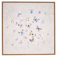 Canvas Wandbild BUTTERFLY in Rahmen, UV-Schutz, 2fa.so., 60x60x3cm, helllila