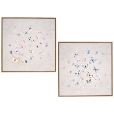 Canvas Wandbild BUTTERFLY in Rahmen, UV-Schutz, 2fa.so., 60x60x3cm, helllila