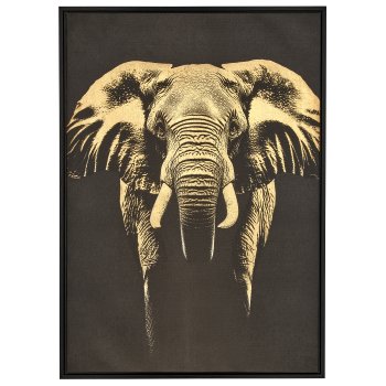 Canvas Wandbild ANIMALS in Rahmen, 2fa.so., 50x70x3cm, schwarz