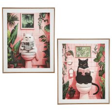 Canvas Wandbild ANIMALS in PS Rahmen, 2fa.so., 40x50x2,2cm, rosa