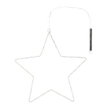 Metal Star Hanger with LED Tube, 55x55cm, White