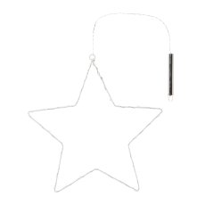 Metal Star Hanger with LED Tube, 55x55cm, White