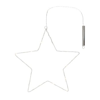 Metal Star Hanger with LED Tube, 55x55cm, White