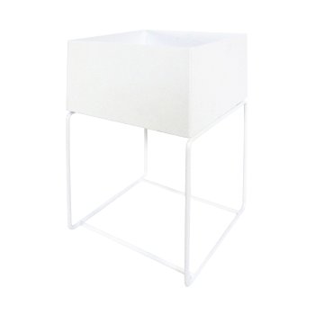 Metal Planter On Stand 2Pcs Set Ambiente, 25x40 / 22x35 cm, White