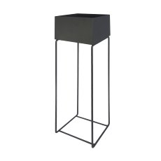 Metal Planter On Stand 2Pcs Set Ambiente, 25x80 / 22x75 cm, Grey