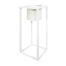 Metal Planter In Frame 3Erset Ambiente, 37x90 / 32x75 / 24x60cm, White