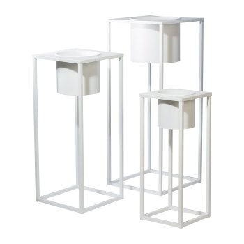 Metal Planter In Frame 3Erset Ambiente, 37x90 / 32x75 / 24x60cm, White