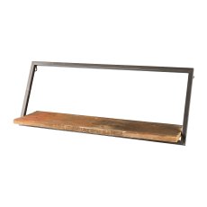 Wooden Wall Shelf In Metal Frame Greta, 49x16x26cm, Natural