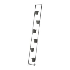 Metal Plant Ladder Frame For Places with 6 Pots, 25x13x200 cm, Grey