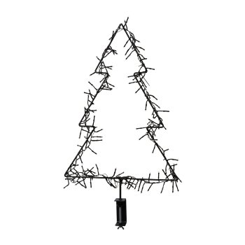 Metal Tree with 180LED Screw Base Hague, 60x100cm, Black, with Timer Function In Power