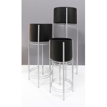Metal Stand with Cachepot Vulturo set of 3, 52x19x19/67x25x25/89x28x28cm,