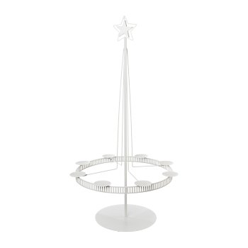 Metal Ring Holder For 8 x Candles, 69x126cm, White