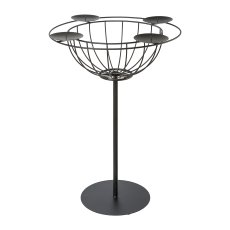 Metal Candle Holder Basket On Foot For 4 x Candles, 40x60 cm, Black