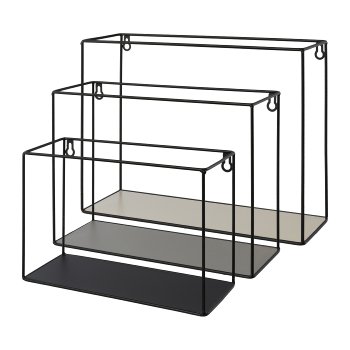 Metal Wall Shelf 3Erset Color, 40x13x30/34x13x25/30x13x20cm, Grey