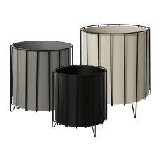 Metall Übertopf in Rahmenfassung 3erSet COLOR, 27x33/24x28/21x24cm,grau