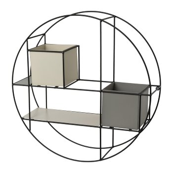 Metal Wall Shelf Round Color, 50x14x50cm, Grey