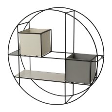 Metal Wall Shelf Round Color, 50x14x50cm, Grey