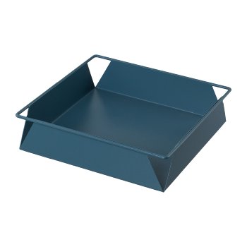 Metall Tablett 3erSet COLOR, 31x31x5/26x26x5/21x21x5cm, blau, 3/Set