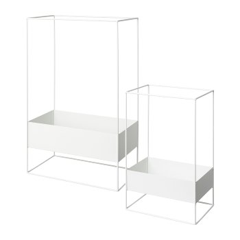 Metall Träger Box im Rahmen 2erSet LUPUS, 35x20x60/25x15x40cm, weiß,