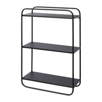 Metall Wandregal SWING, 36x15x56cm, schwarz