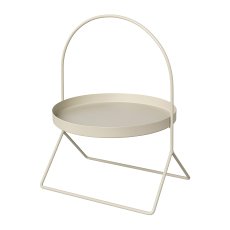 Metall Tisch Tablett TRELLEBORG, 30x31x43cm, creme