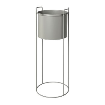 Metall Übertopf TRELLEBORG auf Ständer 3erSet, 19x50/23x65/28x80cm, grau