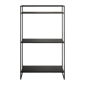 Metal shelf with 3 shelves, 120x40x200cm, 20cm perforation, black, knock down