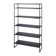 Metal shelf with 5 shelves, 120x40x200cm, 20cm perforation, black, knock down