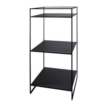 Metallregal m.5 Fachböden, 100x100x200cm, 20cm Lochung, schwarz, Knock Down packing