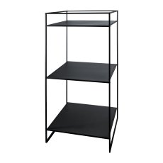 Metallregal m.5 Fachböden, 100x100x200cm, 20cm Lochung, schwarz, Knock Down packing