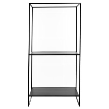Metal shelf with 2 shelves, 60x60x200Cm, 20cm perforation, black