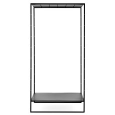 Hanging grid with metal shelf with 1 shelf, 100x100x200cm, 20cm perforation, black,
