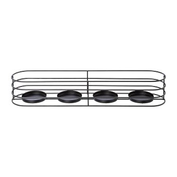 Metal 4 candle holder OSCAR, series, 50x10x8cm, black