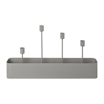 Metal planter w.4,candle holders OSCAR, 45x8x24cm,