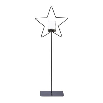 Metal star on base,candle holder BRIAN, 20x8x56cm,