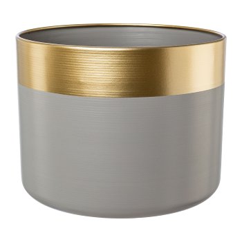 Metall Übertopf 3erSet GOLDEN WINTER, 20x20x20/24x24x22/29x29x23cm,