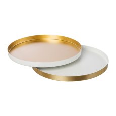 Metal plate 2 assorted GOLDEN,WINTER, 25x25x2cm, white