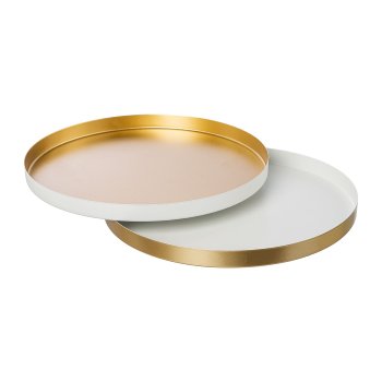 Metal plate 2 assorted GOLDEN,WINTER, 25x25x2cm, white