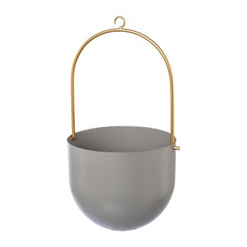 Metall Hängeampel GOLDEN WINTER, 16x15x32cm, grau