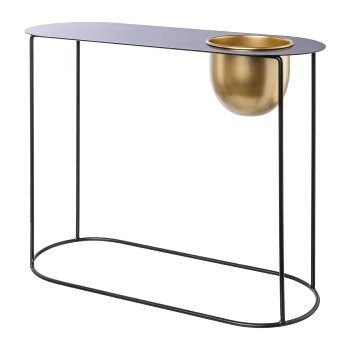 Metal planting table with integrated pot GOLDEN WINTER,