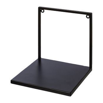 Metal wall shelf LINUS, 20x20x20cm, black