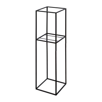 Metal planter UPSIDE DOWN, 20x20x80cm, black
