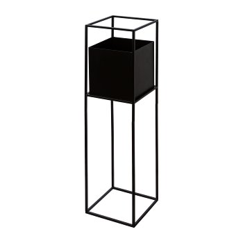Metal planter UPSIDE DOWN, 20x20x80cm, black