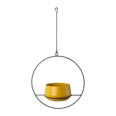 Metal planter hanger MARIA, 36x18x38/Geasamt70cm, yellow