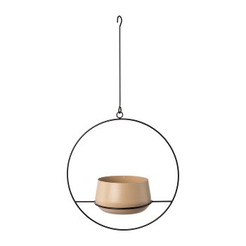 Metal planter hanger MARIA, 36x18x38, total 70cm, caramel