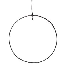 Metall Ring dünn m.Haken,Hänger Lederband 40cm, schwarz
