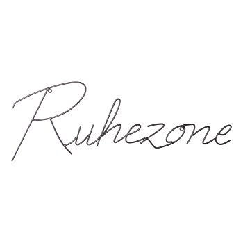 Metal lettering RUHEZONE, 50cm, black